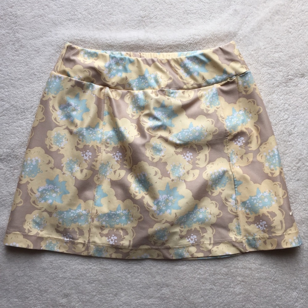 Nike Golf Floral Print Multi Yellow Athletic Skirt